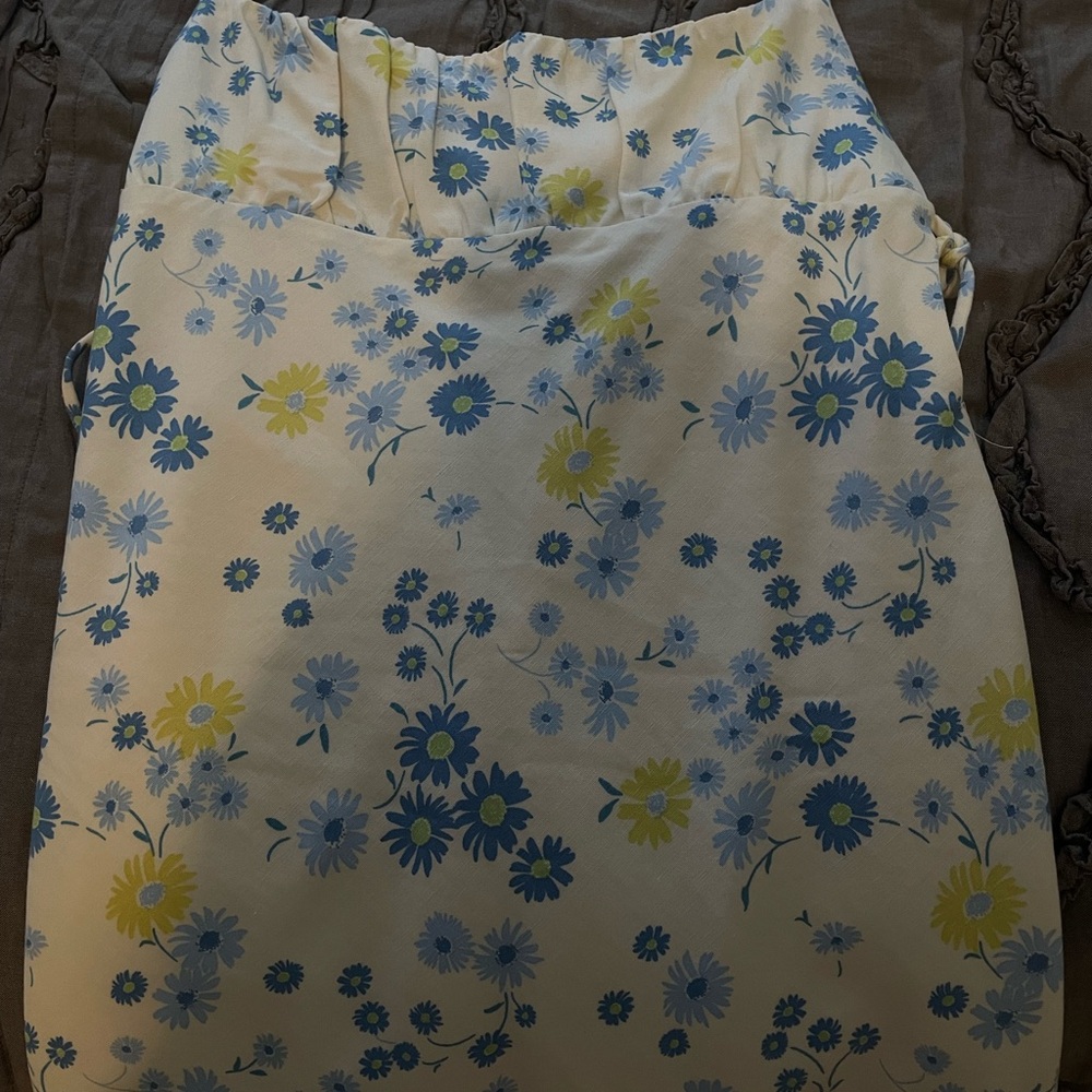 Zara Blue and Yellow Floral Mini dress